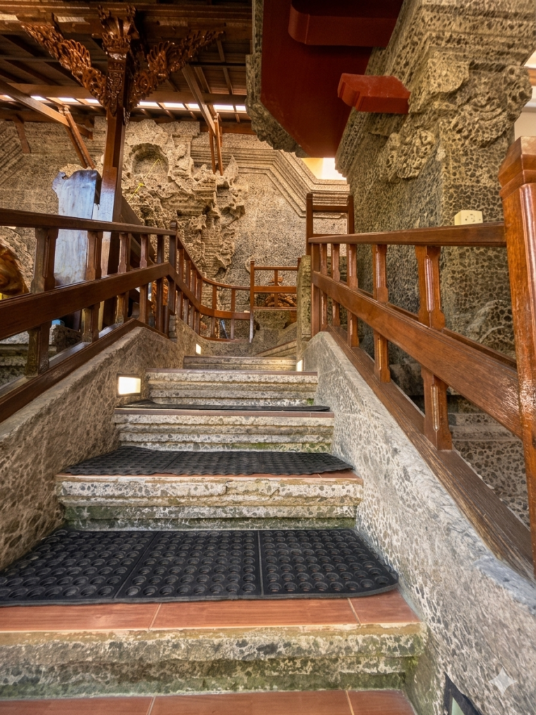 villa lotus jimbaran escalier pierre