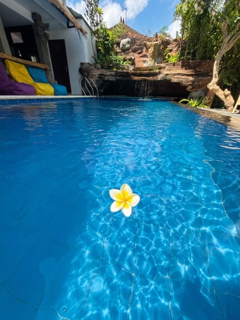 villa lotus jimbaran piscine fleur